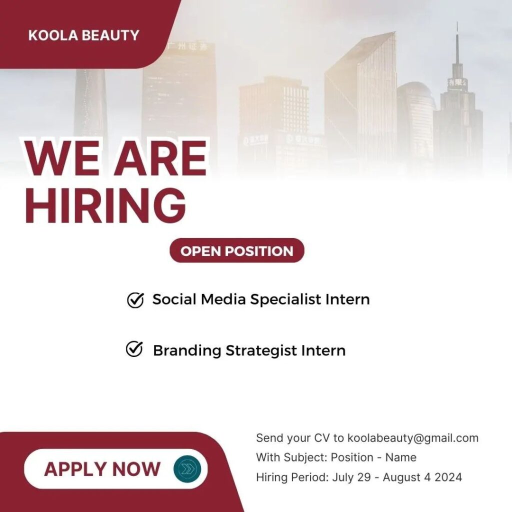 infomagang adalah tempat mencari tempat magang, pkl, prakerin, internship dlldan yang sekarang lagi buka magang adalah koola beautyposisi yang dibuka adalah social media specialist intern dan branding strategist intern